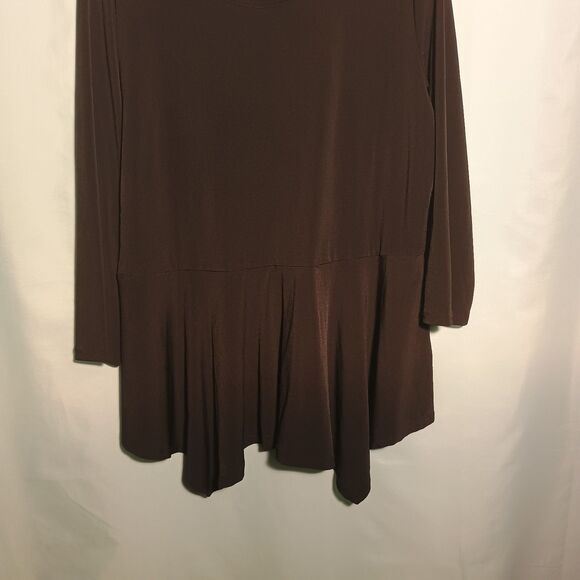 Premise Studio Brown Long Sleeve Tunic Top – Asymmetrical Hem – Size XL - Picture 2 of 4